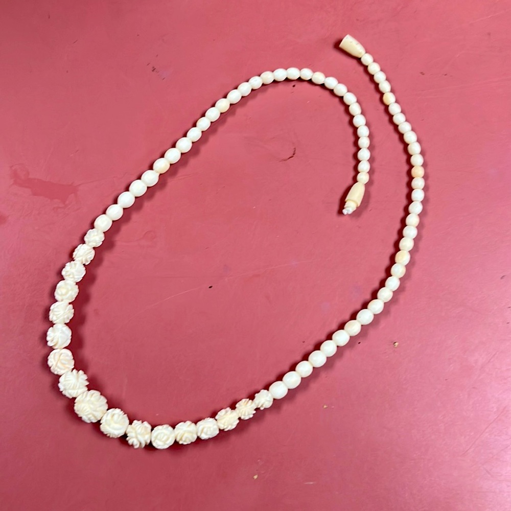 Vintage carved bone? Necklace.